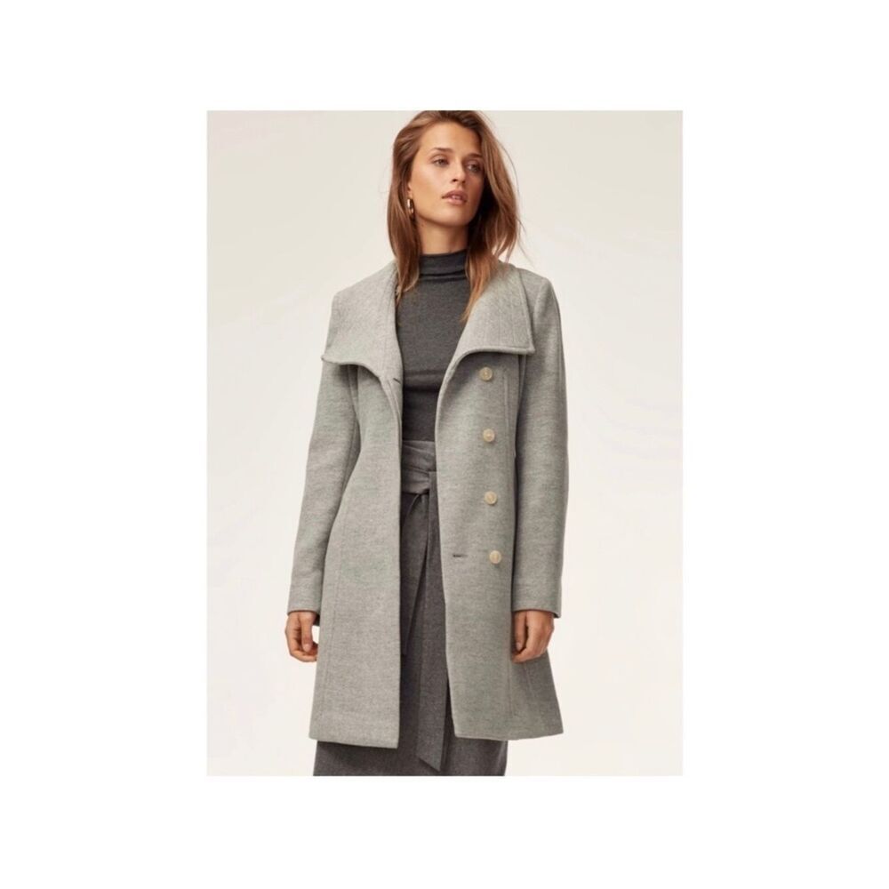 Babaton Aritzia Wool Cashmere Gray Midi Coat XS